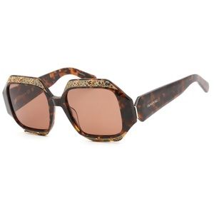 Swarovski Tortoiseshell Brown Geometric Crystal-Embellished Sunglasses